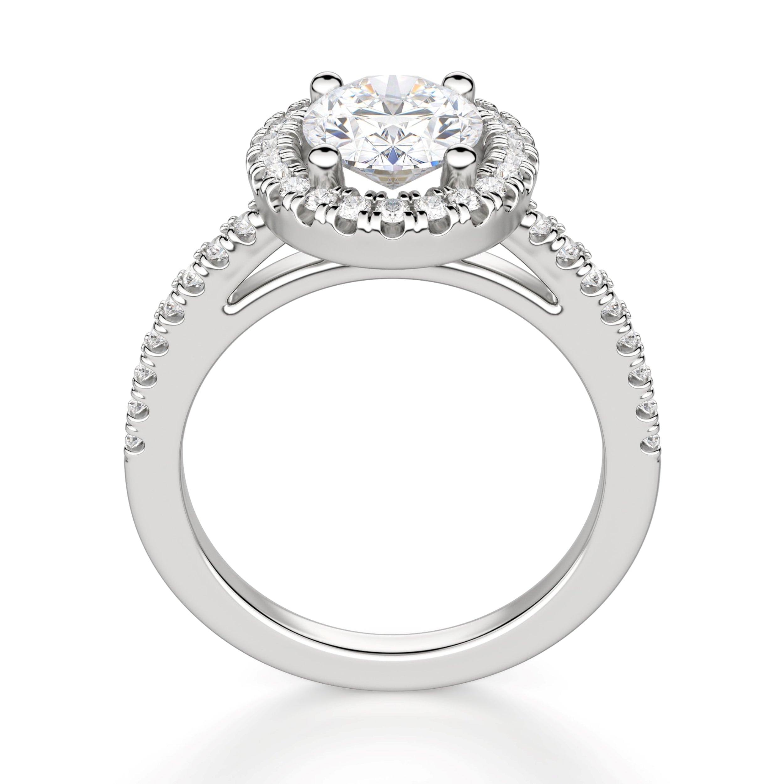 Oval Cut Moissanite Diamond Halo Engagement Ring
