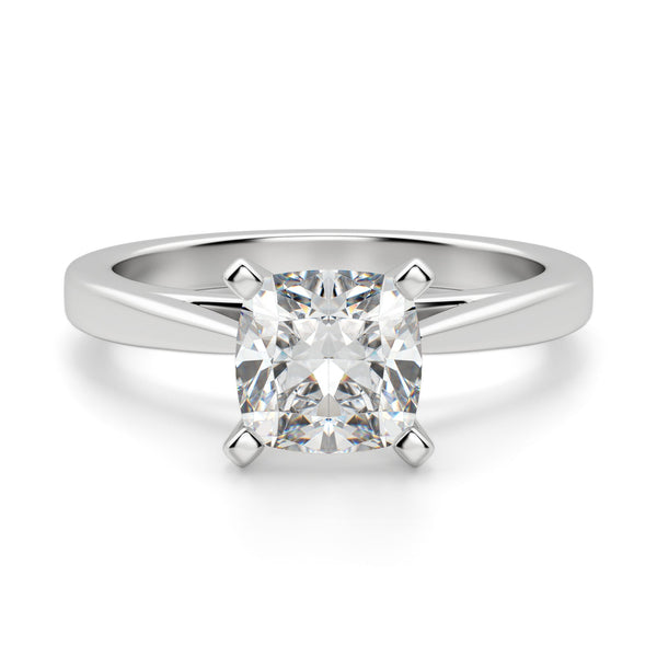 Cushion Cut Moissanite Solitaire Engagement Ring