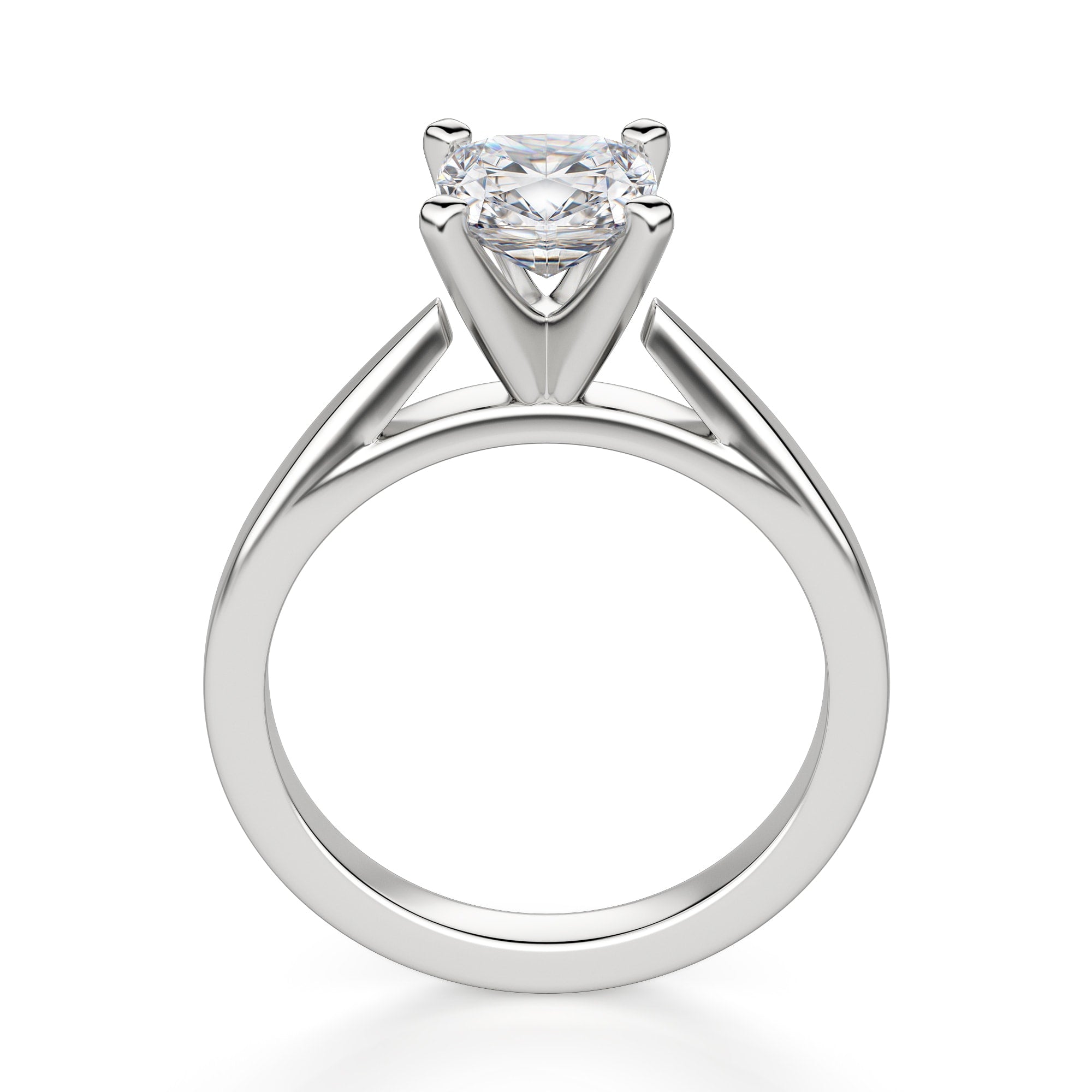 Cushion Cut Cathedral Solitaire Ring