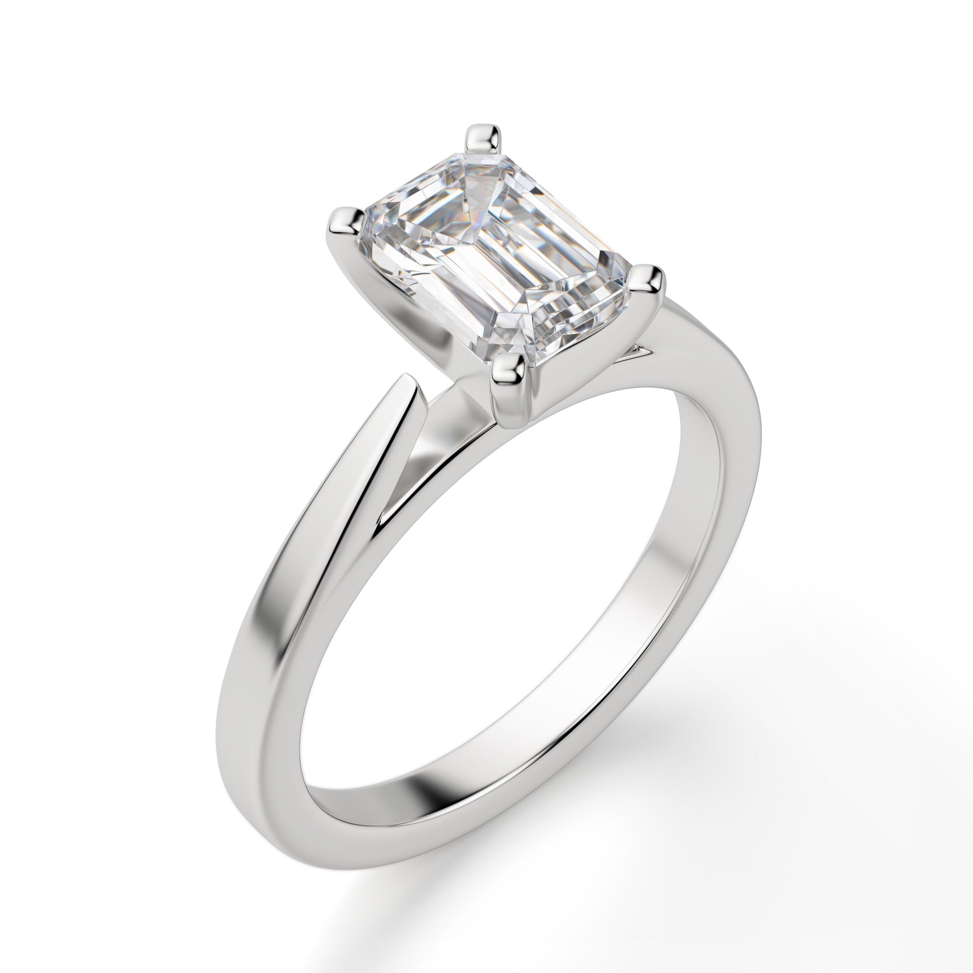 Emerald Cut Solitaire Engagement Ring