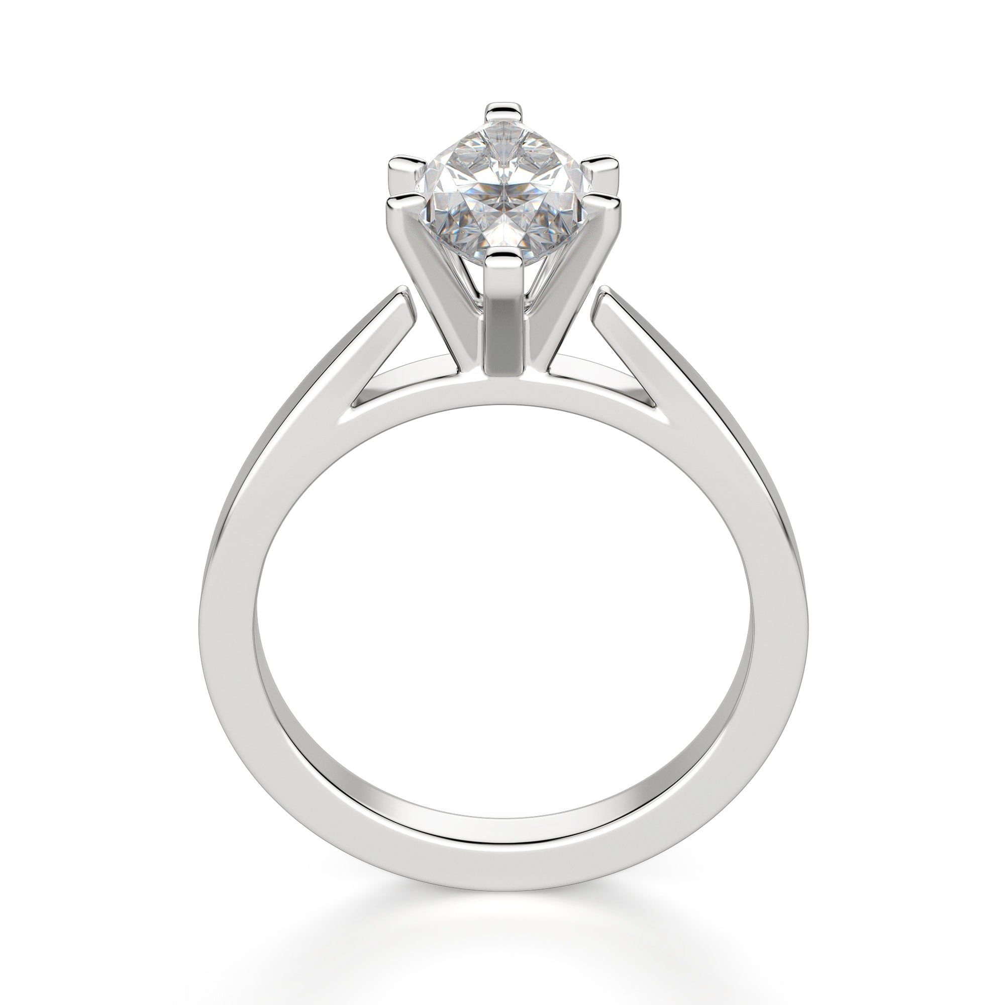 Marquise Cut Cathedral Solitaire Engagement Ring