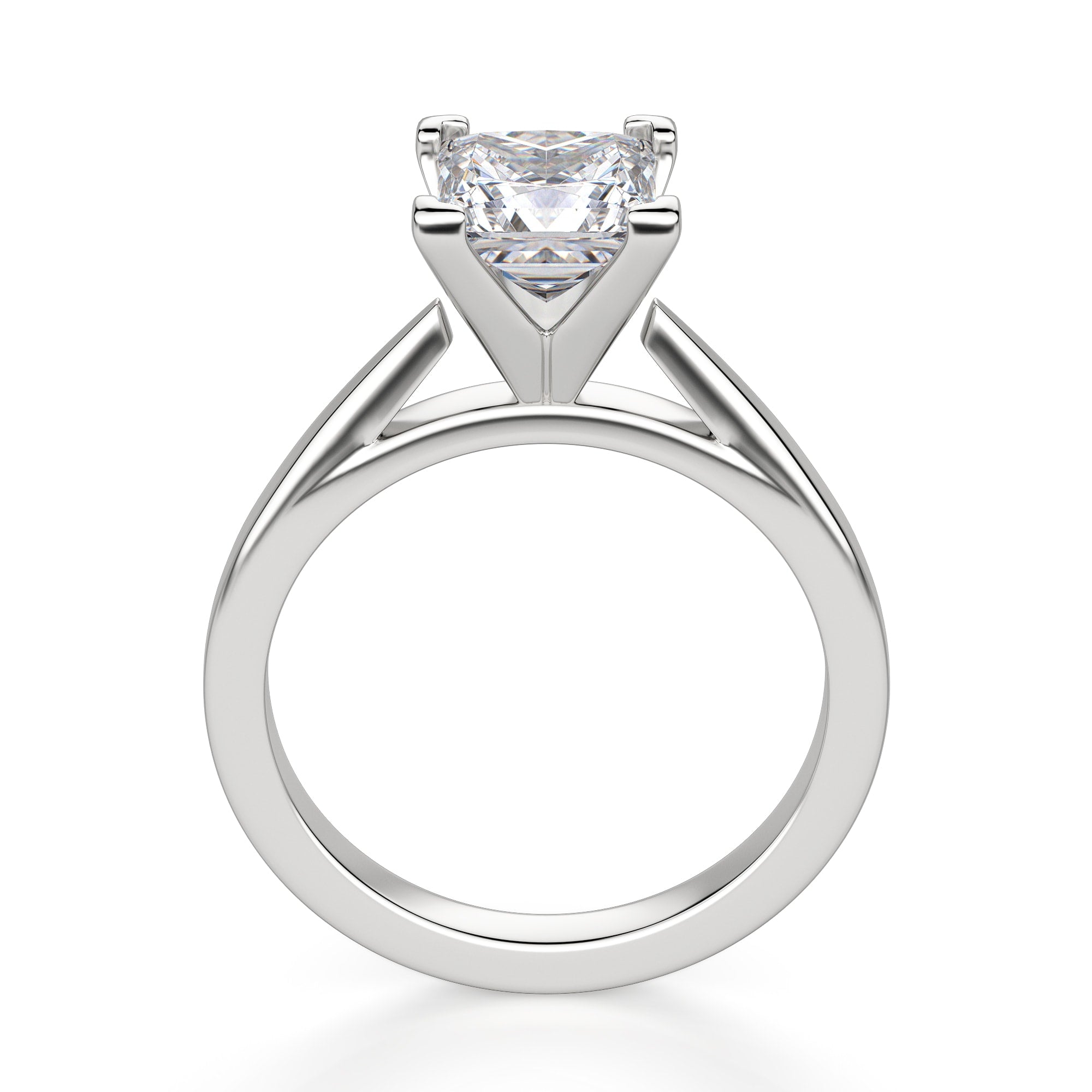 V Prong Set Princess Cut Solitaire Ring for Women