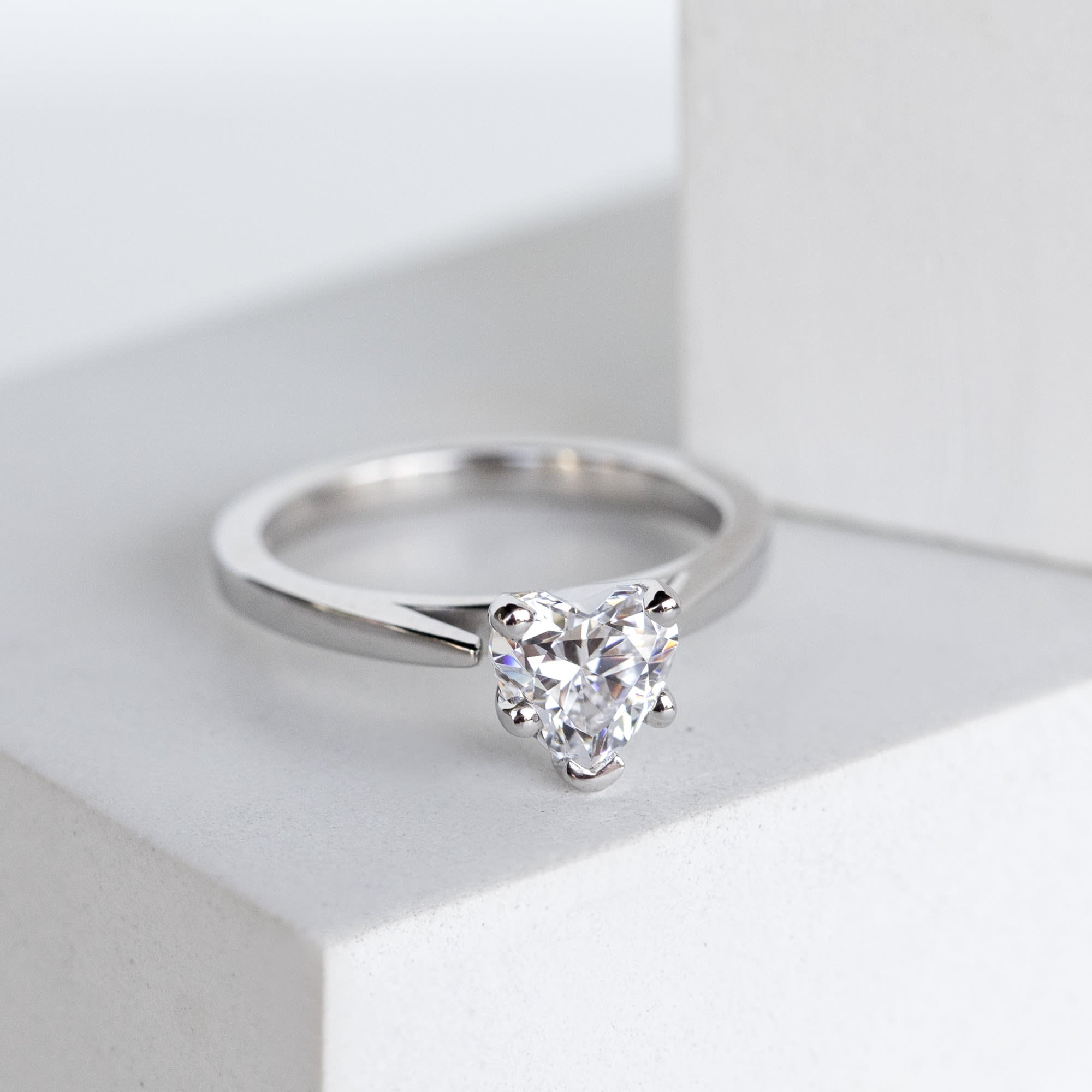 Heart Cut Solitaire Moissanite Engegement Ring