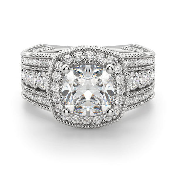 Cushion Cut Vintage Moissanite Engagement Ring