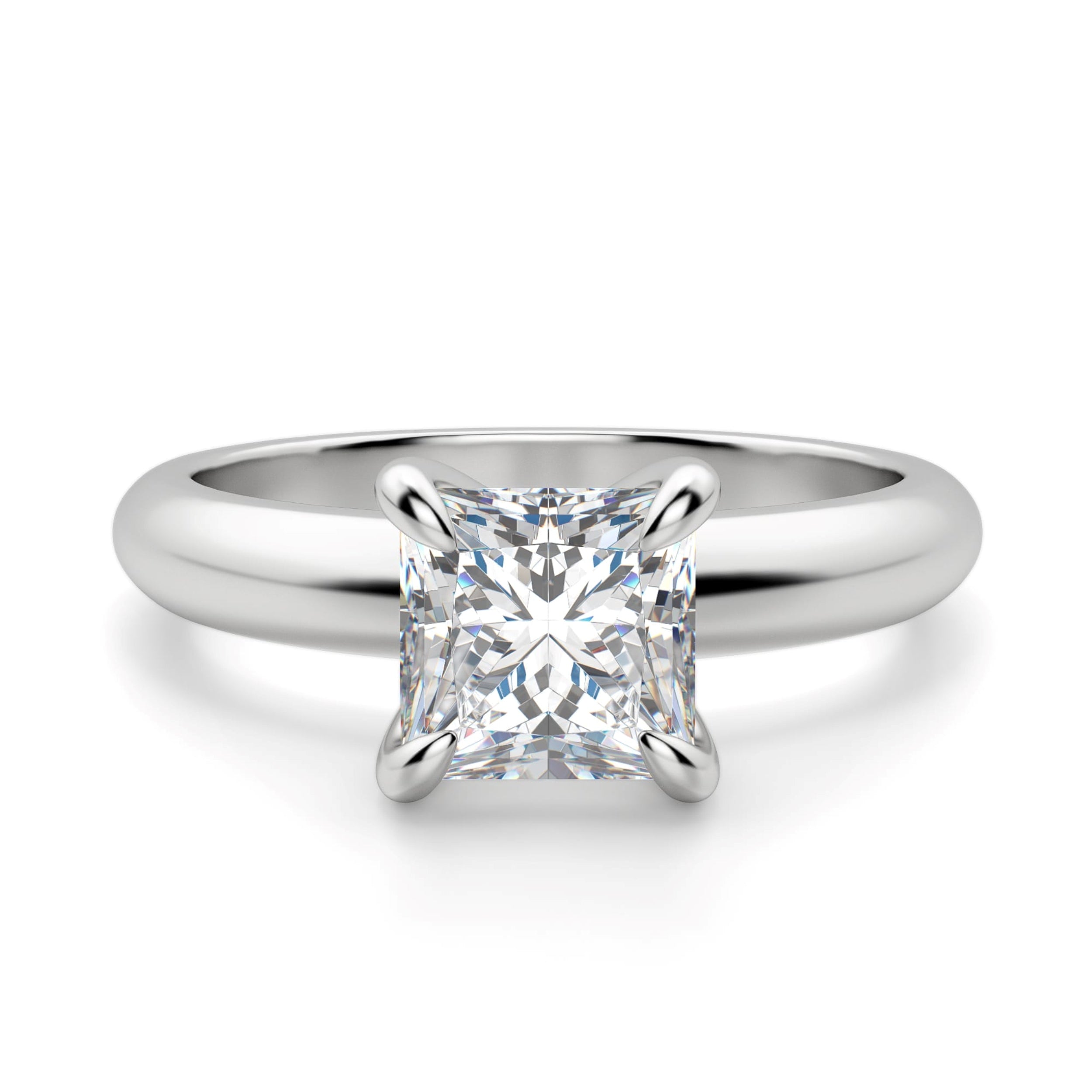 Classic Princess Cut Solitaire Engagement Ring