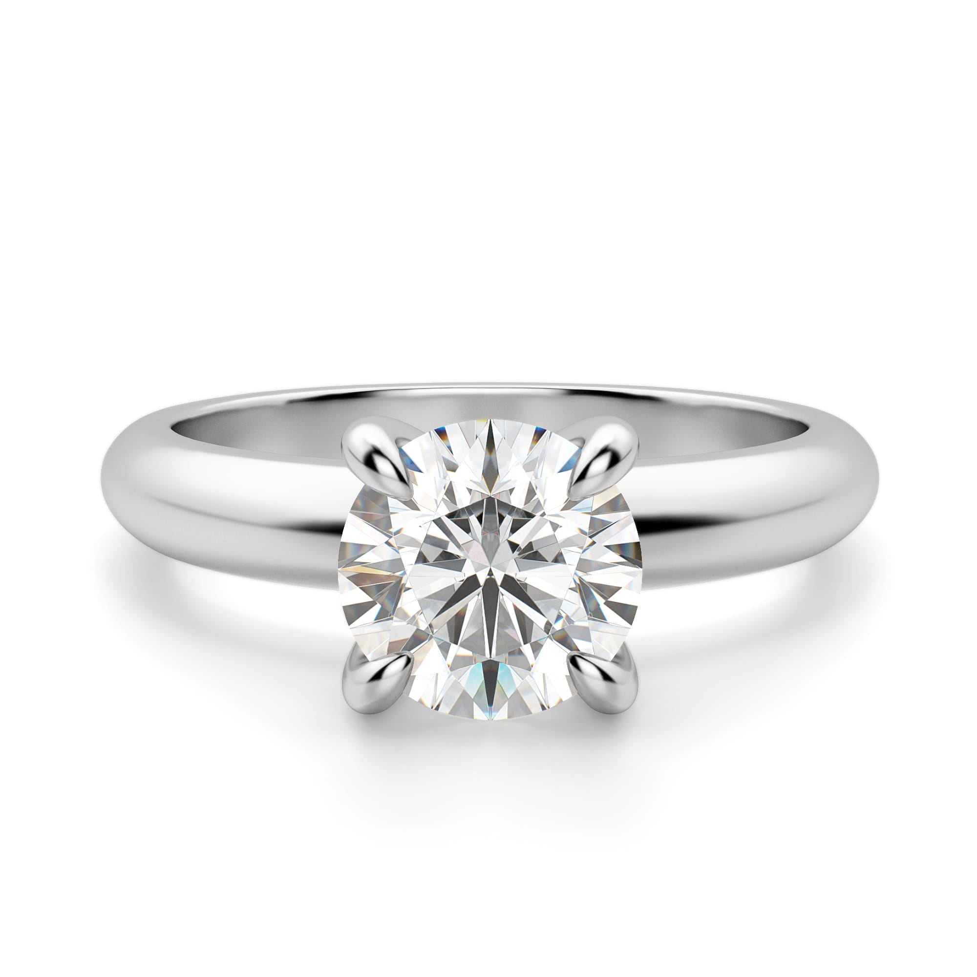 Brilliant Round Cut Claw Prong Solitaire Ring