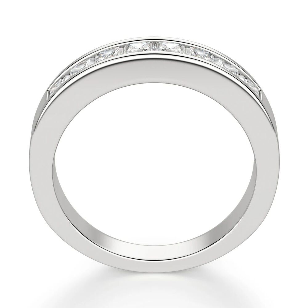 Princess Cut Moissanite Channel Set Wedding Band For Women