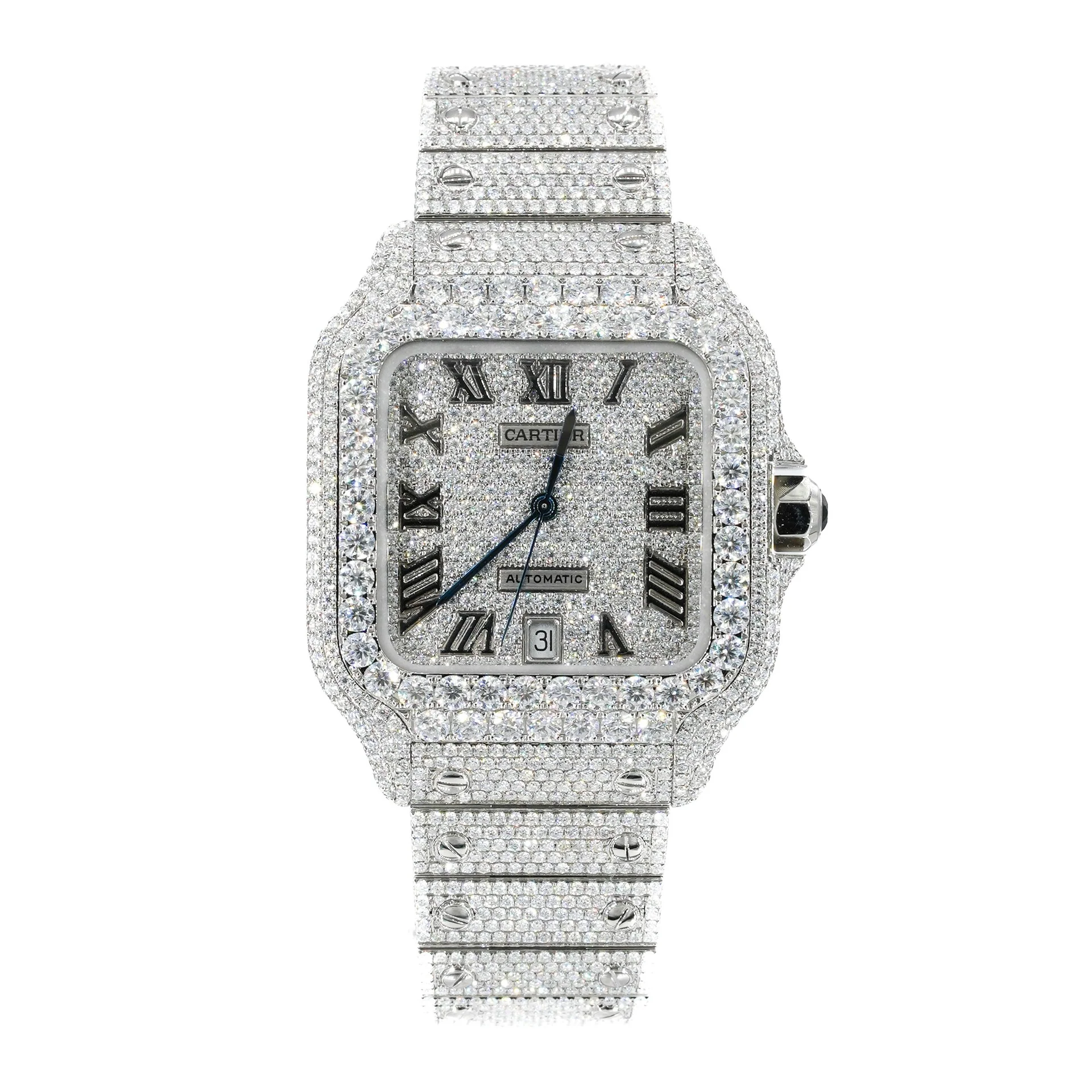 Iced Out Moissanite Hip Hop Luxury Diamond Watches for Men's