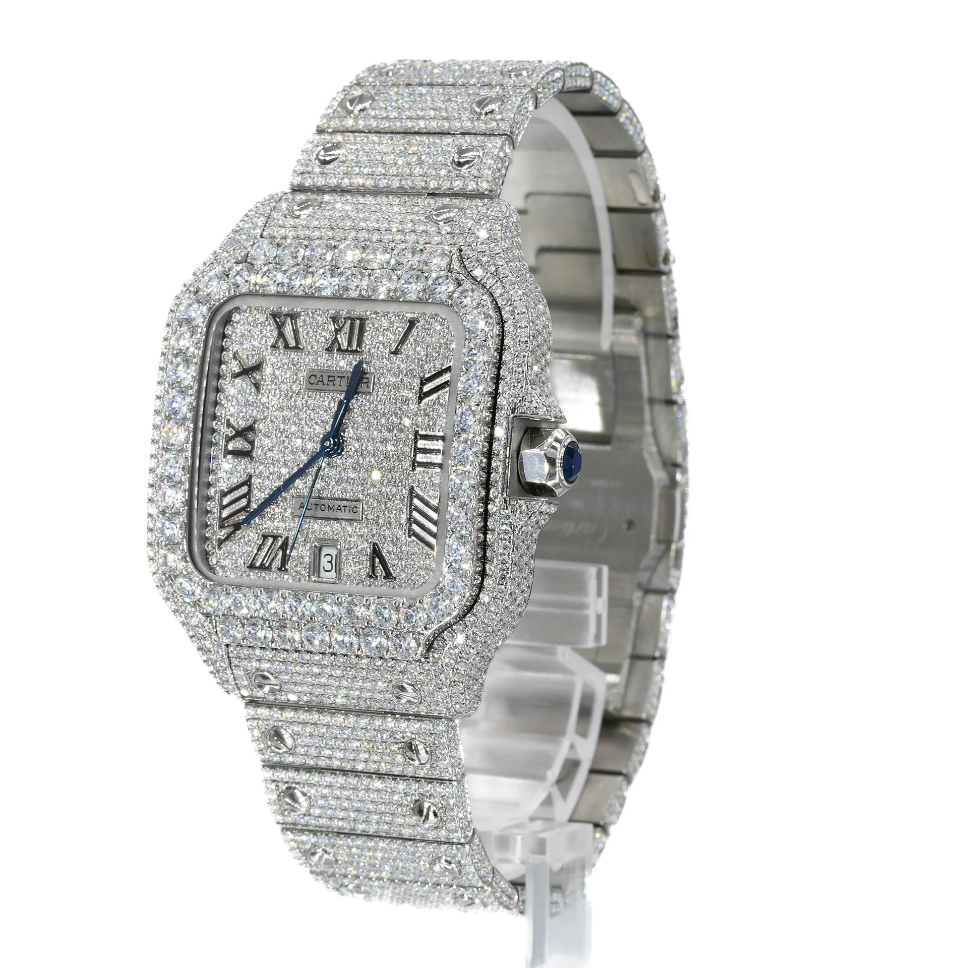 Iced Out Moissanite Hip Hop Luxury Diamond Watches for Men's