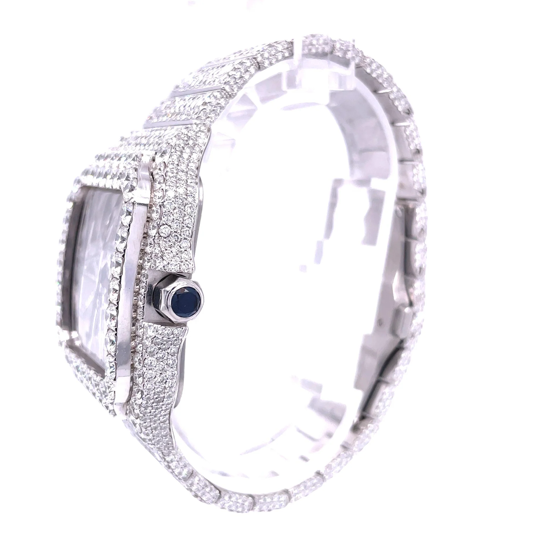 Cartier Skeleton Iced Out Moissanite Diamond Luxury Watch