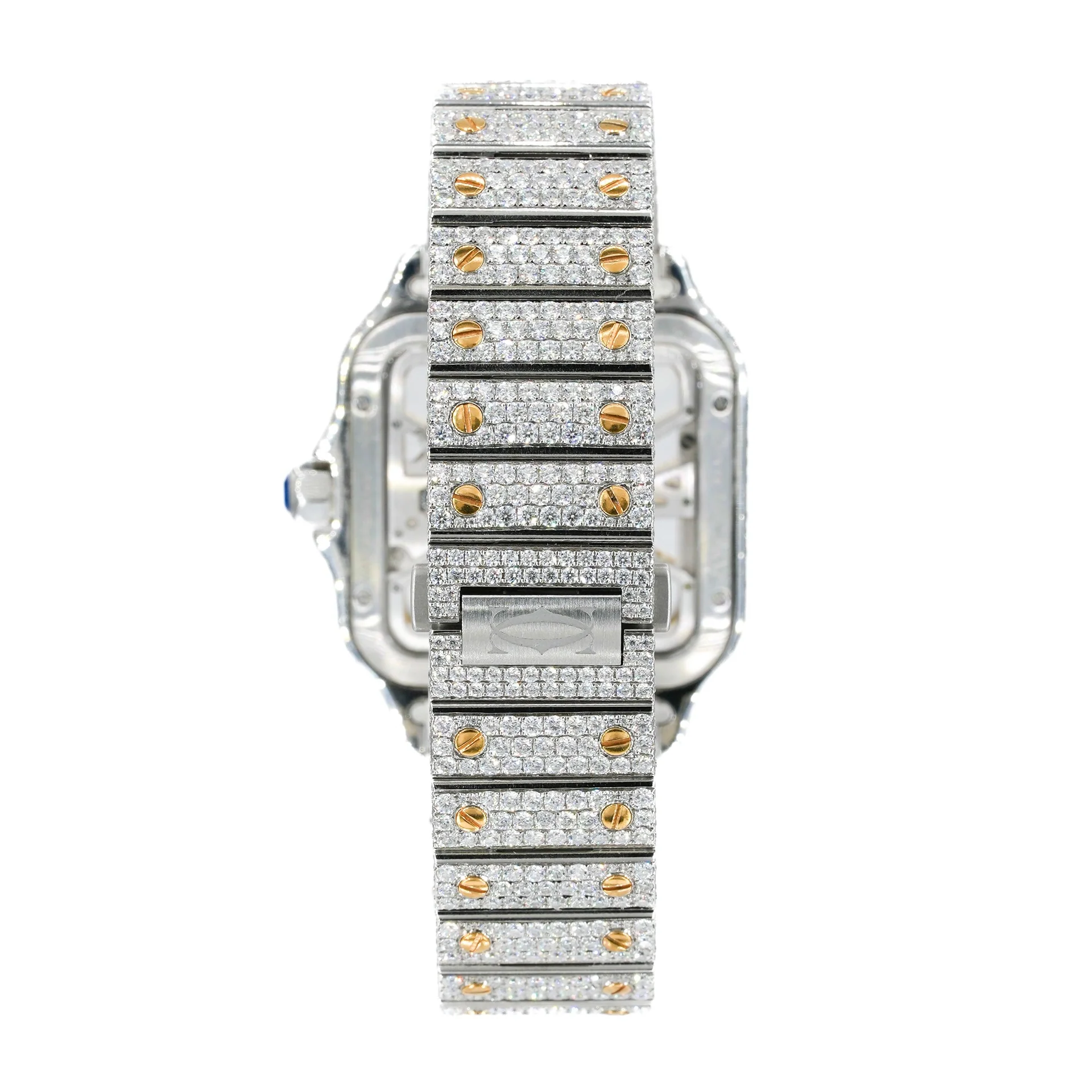 Skeleton Cartier Dual Tone Moissanite Diamond Luxury Watches