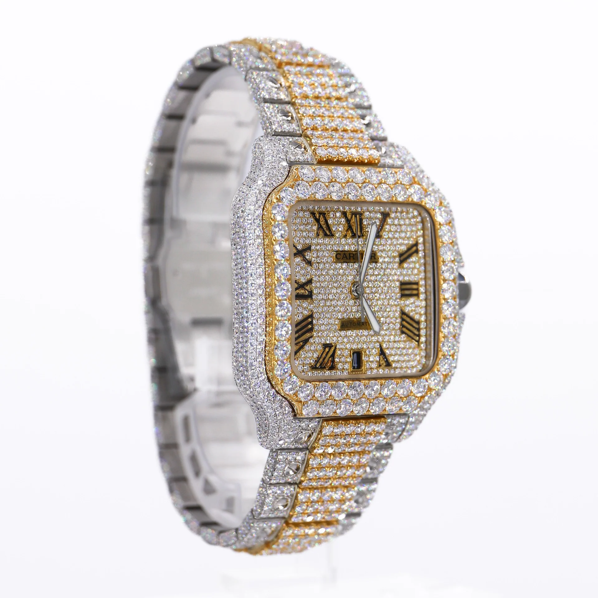 Cartier Fully Iced Out Moissanite Diamond Luxury Watches