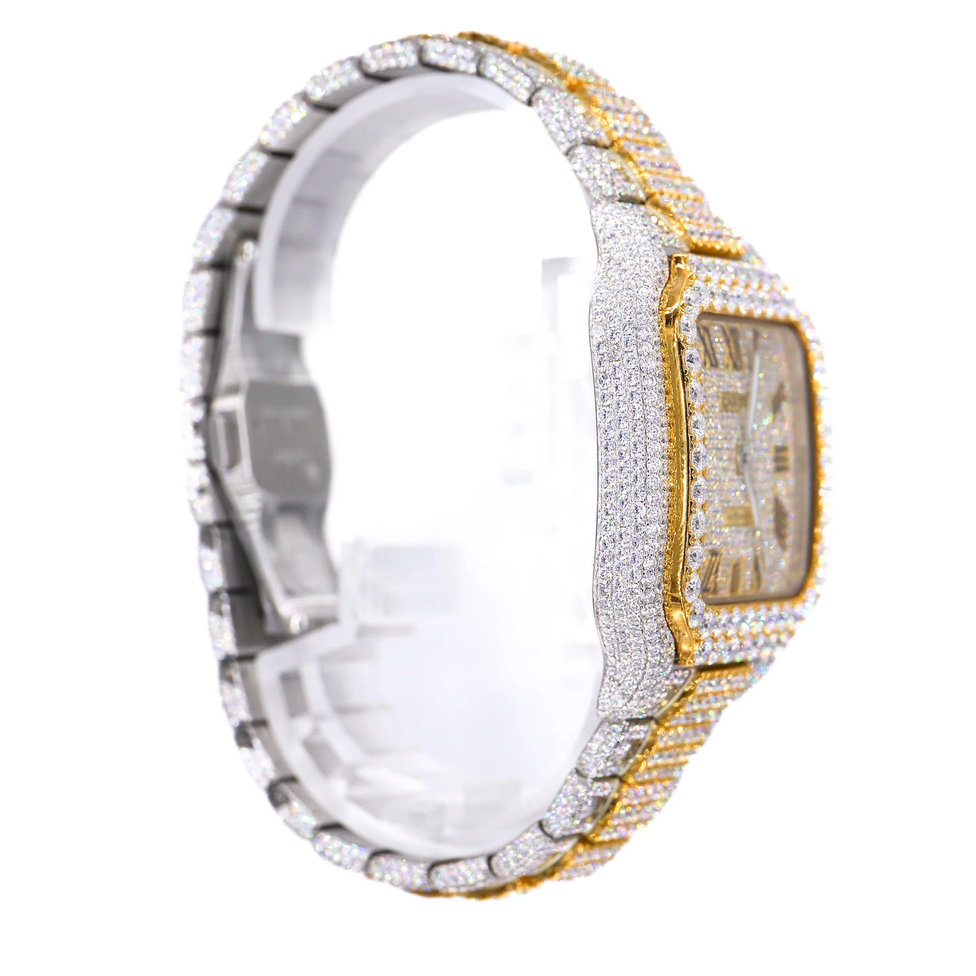 Cartier Fully Iced Out Moissanite Diamond Luxury Watches