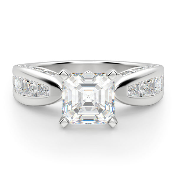 Asscher Cut Moissanite Vintage Engagement Ring