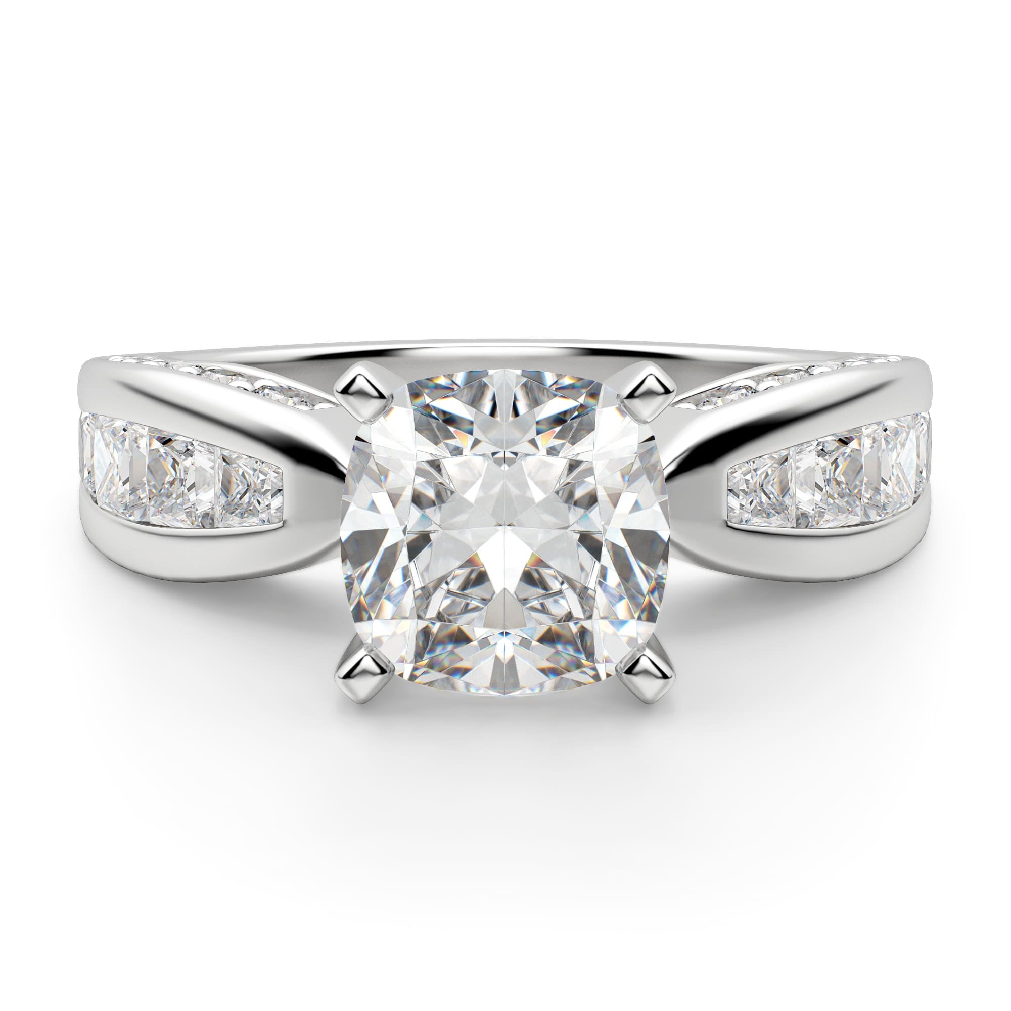 Cushion Cut Lab Grown Art Deco Engagement Ring