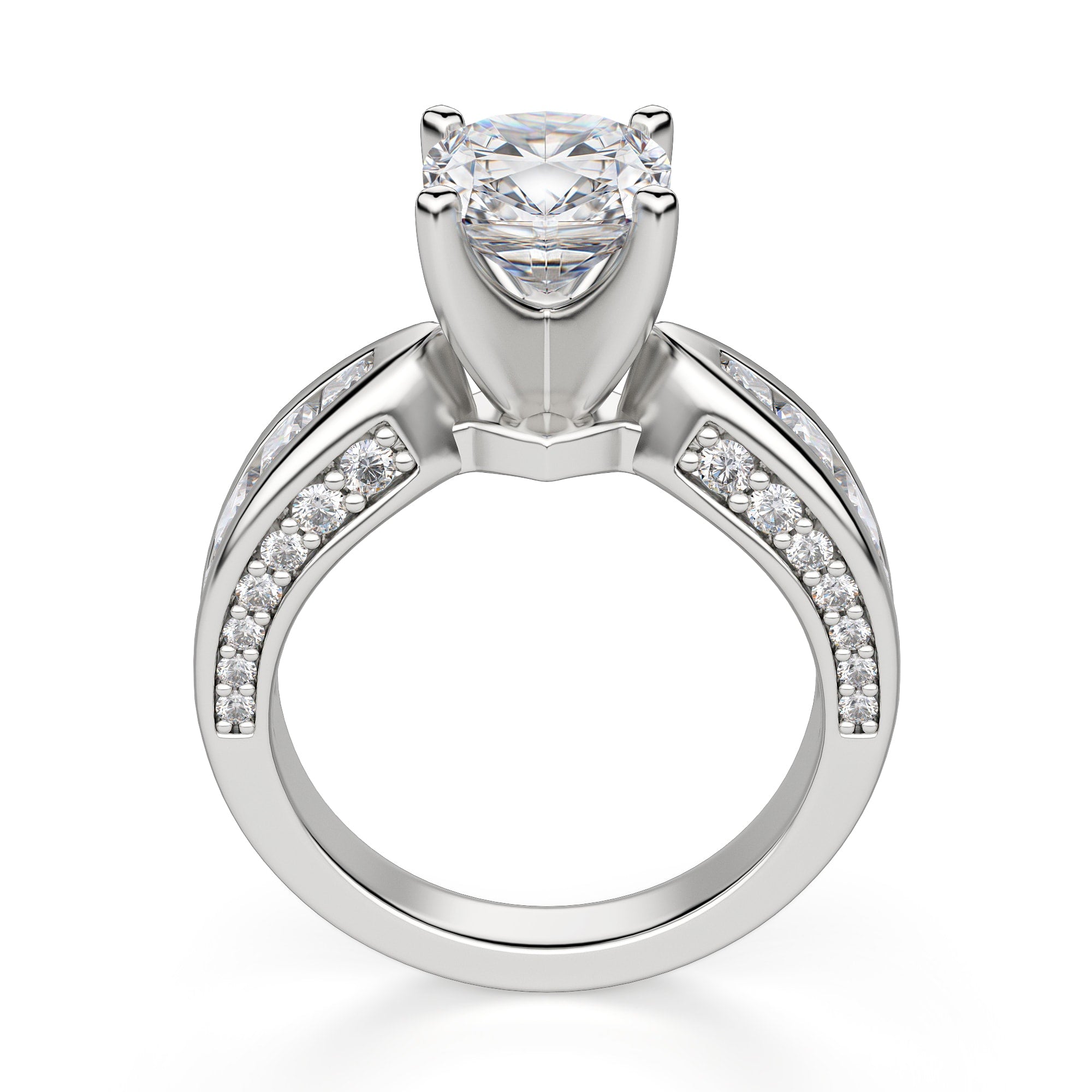 Cushion Cut Lab Grown Art Deco Engagement Ring