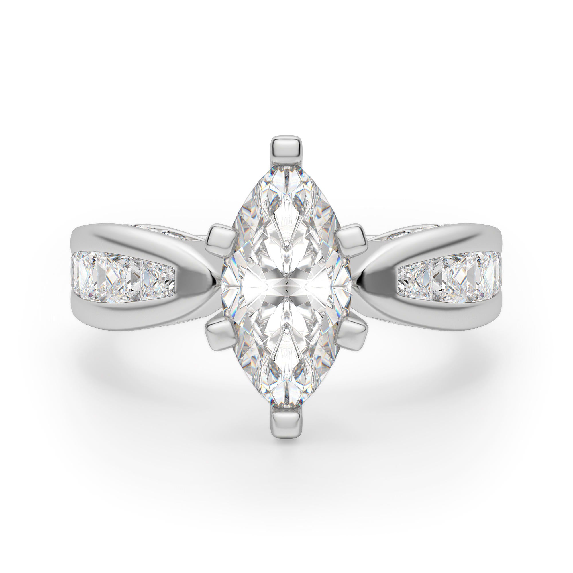 Marquise Cut Vintage Moissanite Engagement Ring