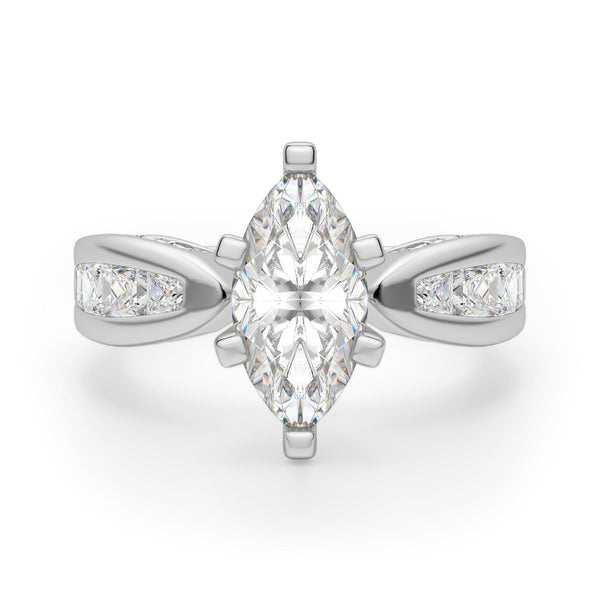 Marquise Cut Vintage Moissanite Engagement Ring