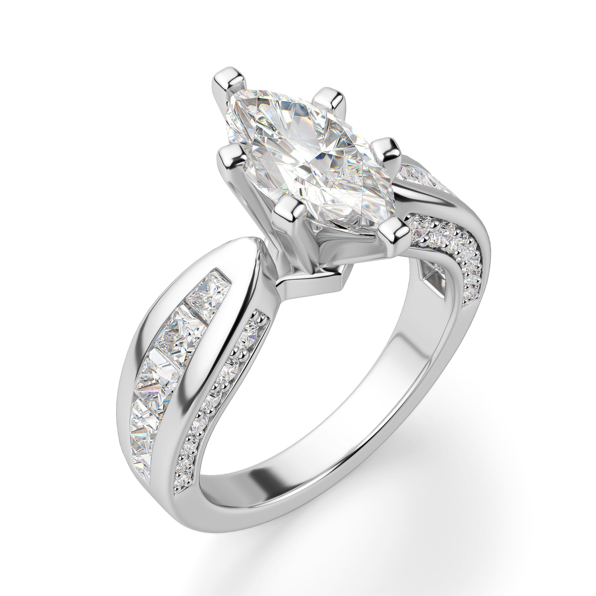 Marquise Cut Vintage Moissanite Engagement Ring