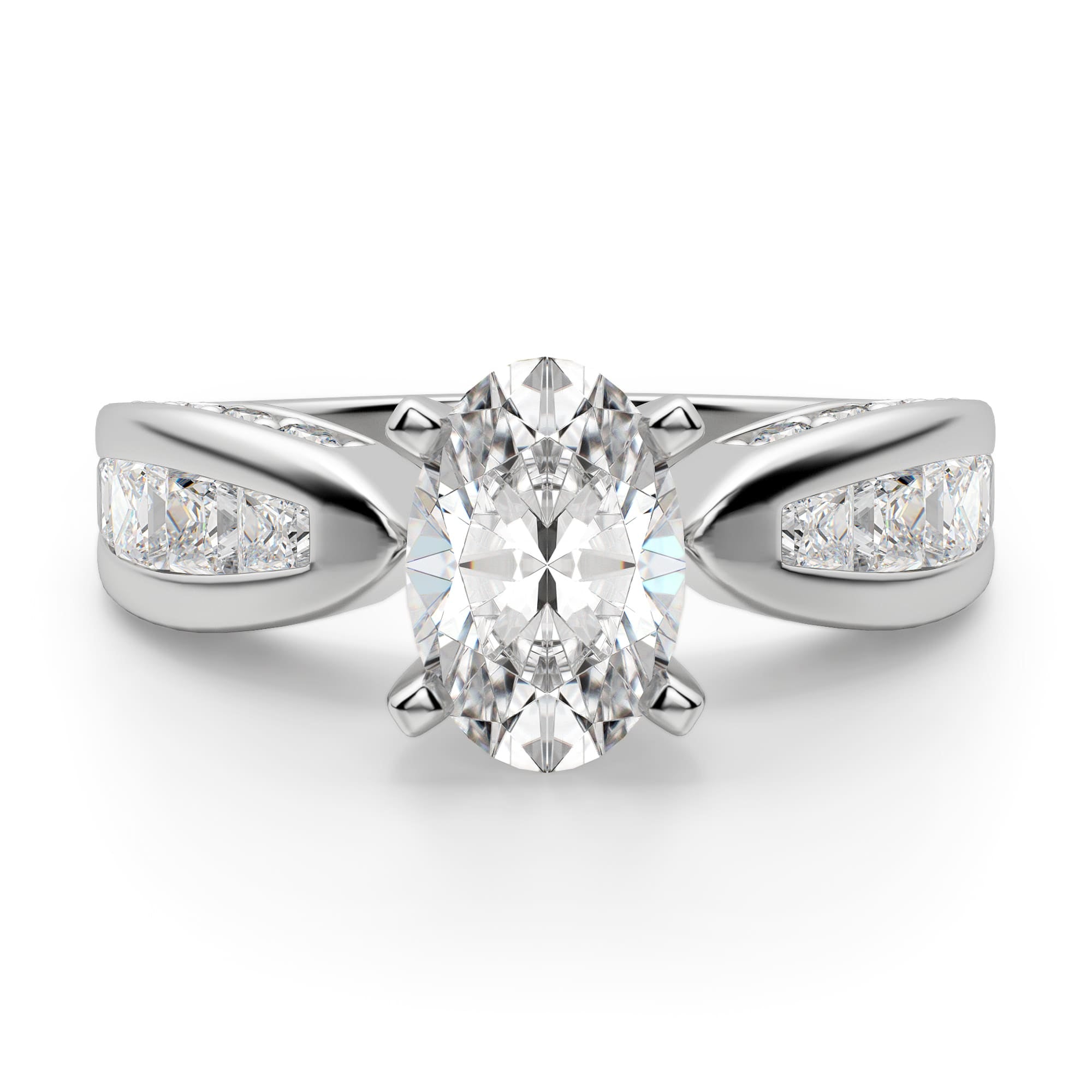 Oval Cut Art Deco Moissanite Diamond Ring for Women's