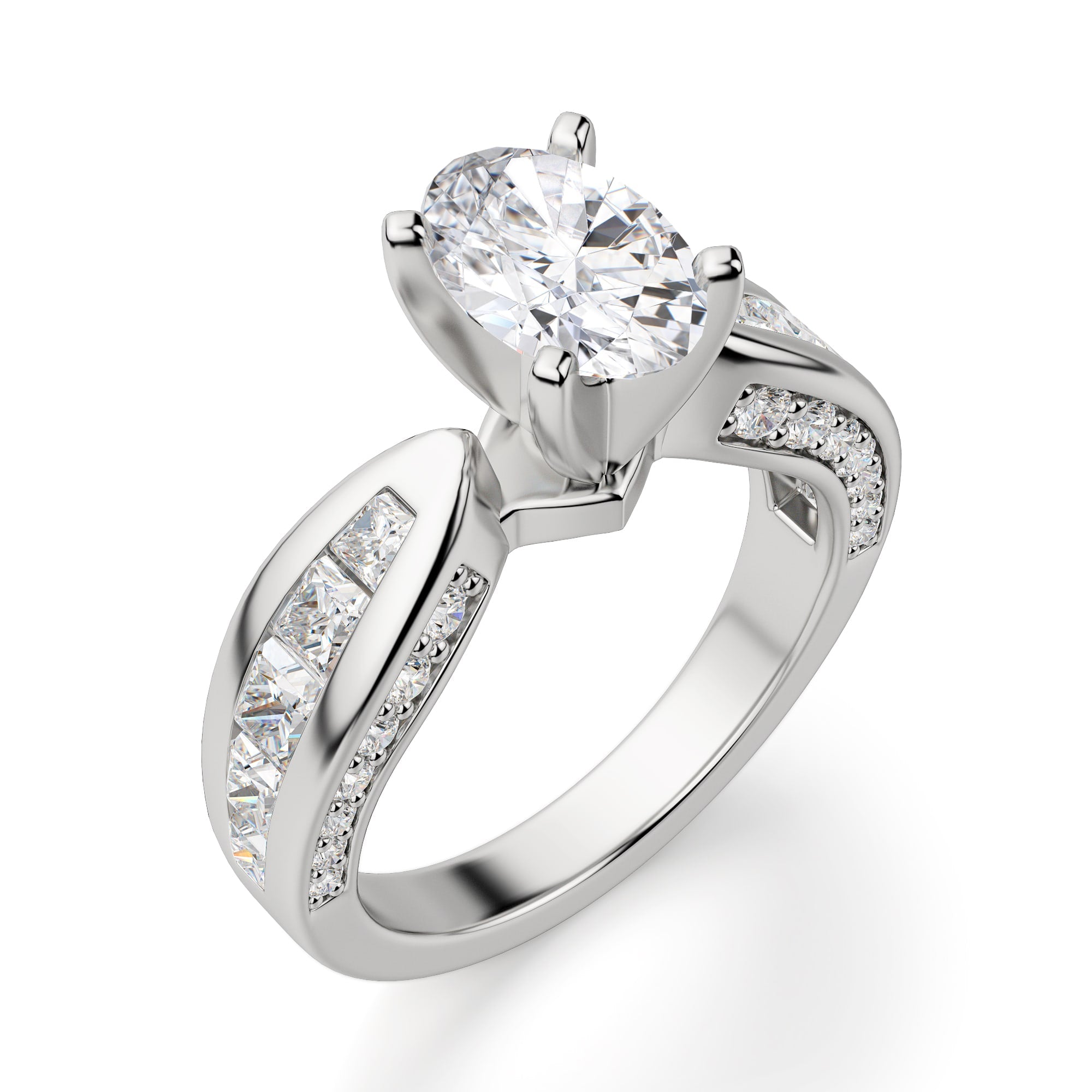Oval Cut Art Deco Moissanite Diamond Ring for Women's