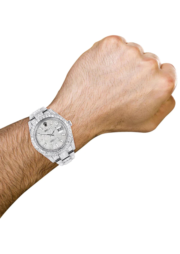 Iced Out Full Diamond Watch, Moissanite Hip Hop Watch for Men's
