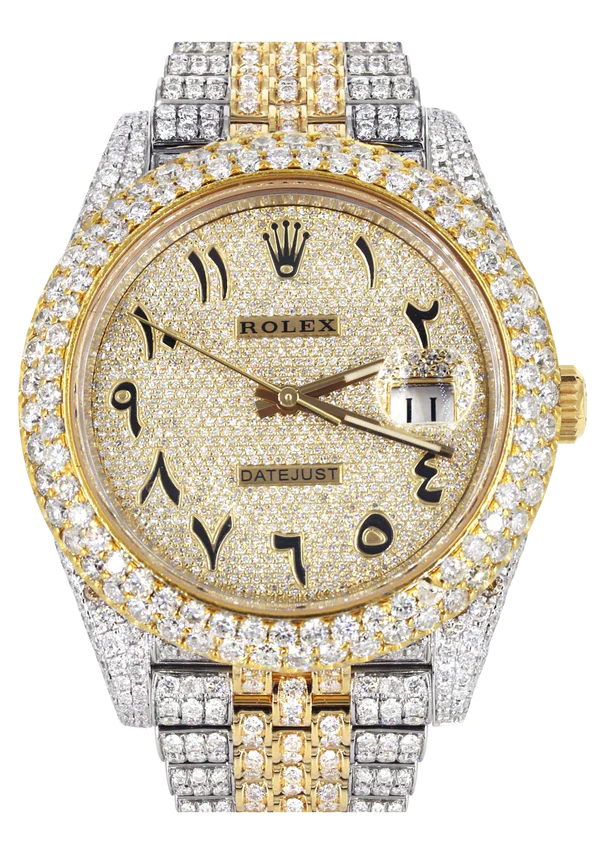 Iced Out Moissanite Diamond Watch, Rolex Datejust Custom Luxury Watches