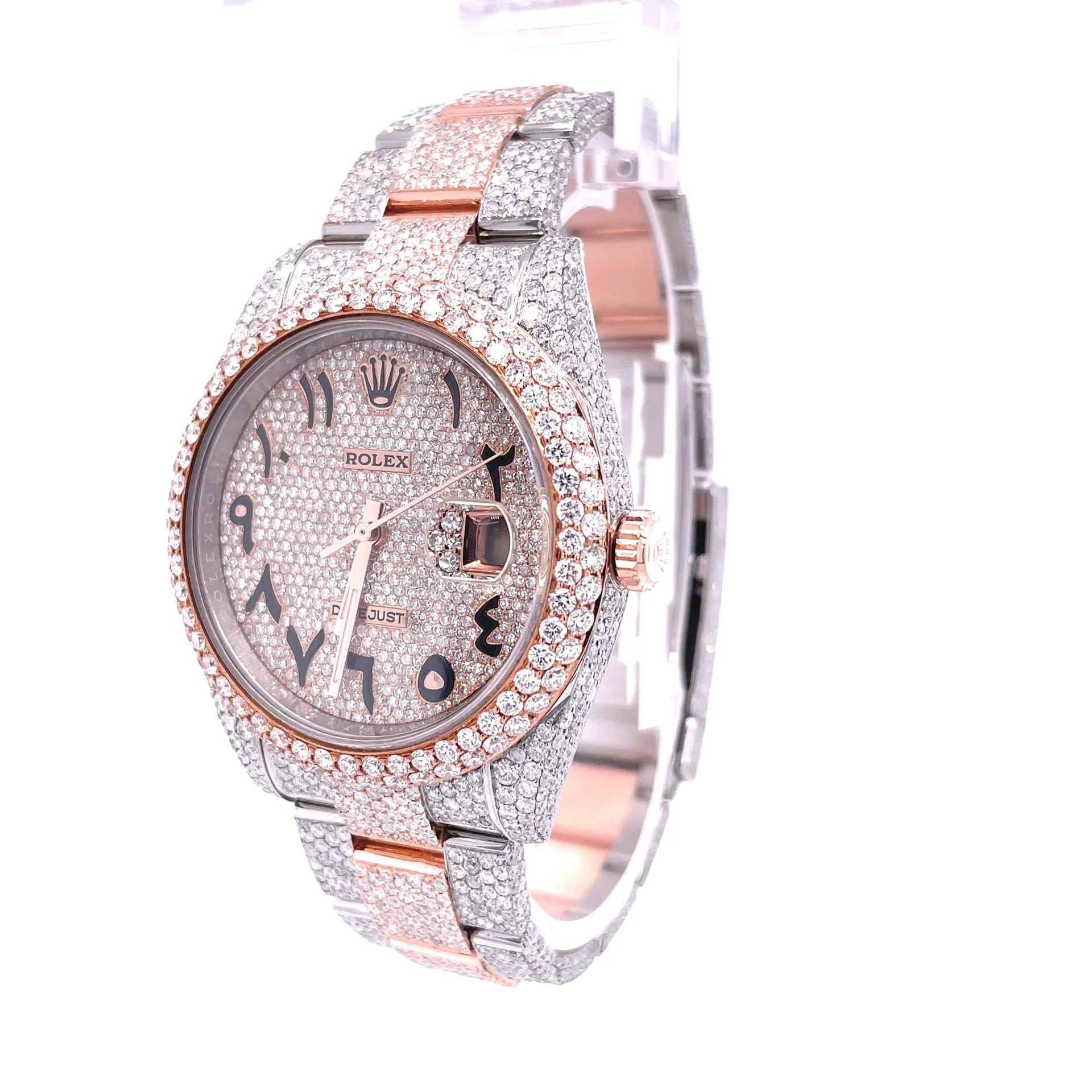 Dual Tone Moissanite Diamond Hip Hop Luxury Watches For Him