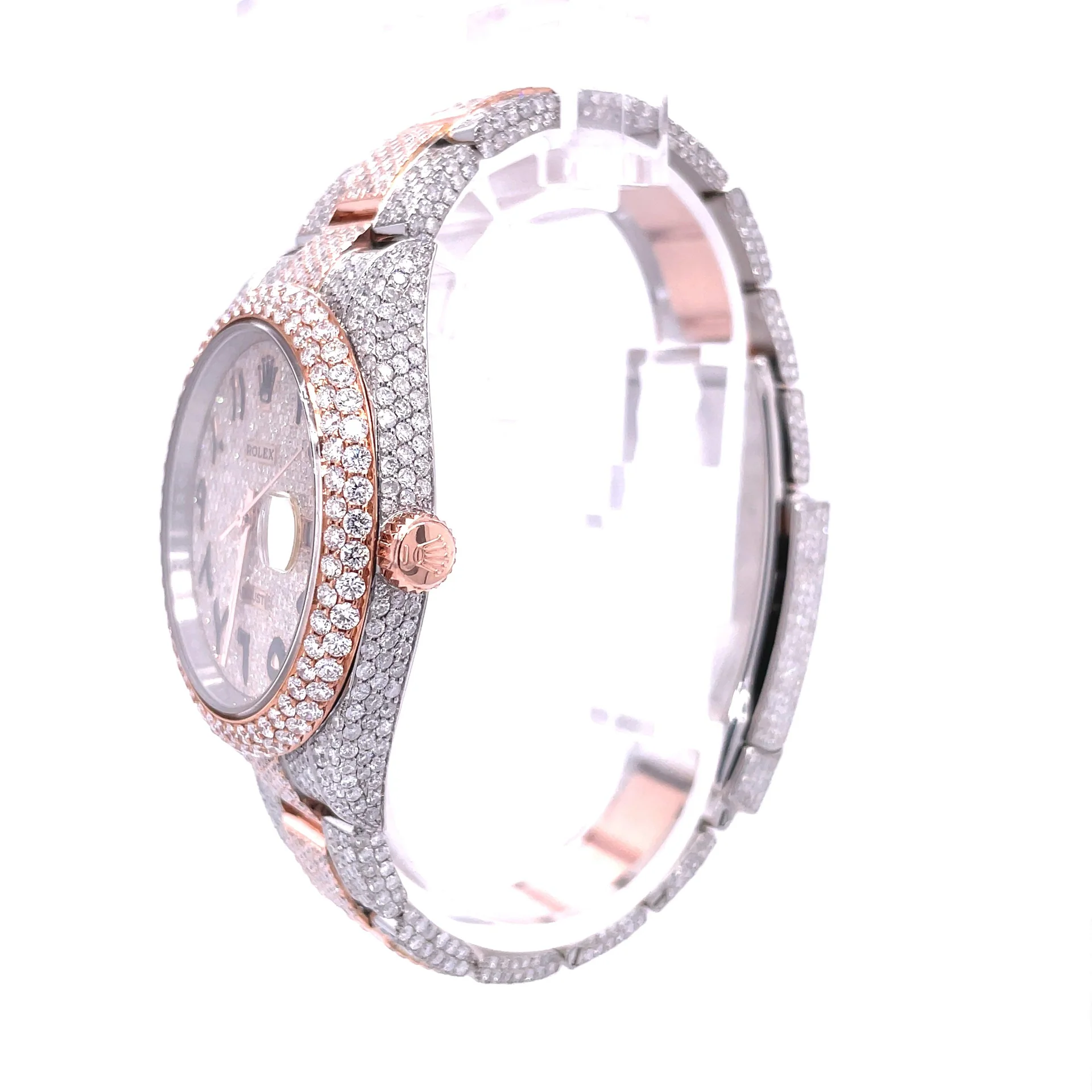 Dual Tone Moissanite Diamond Hip Hop Luxury Watches For Him