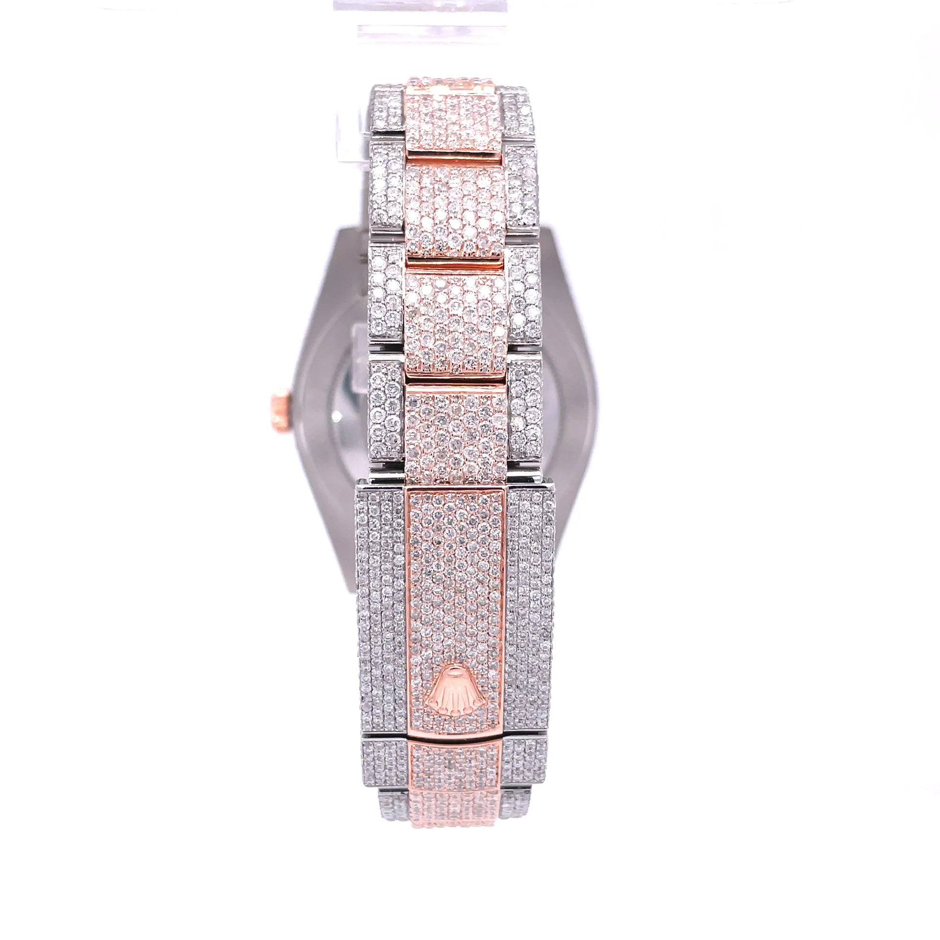 Dual Tone Moissanite Diamond Hip Hop Luxury Watches For Him