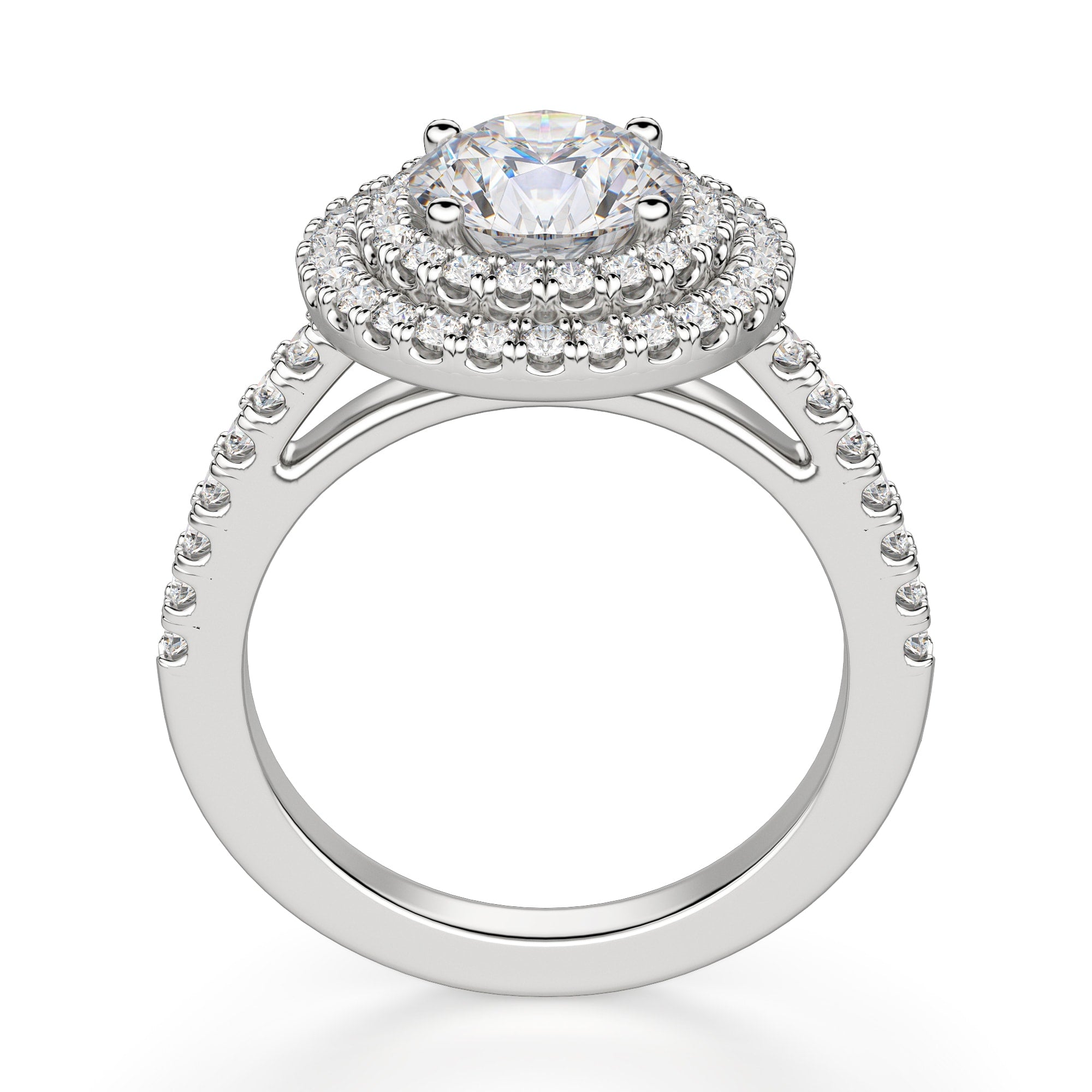 Brilliant Round Cut Double Halo Engagement Ring