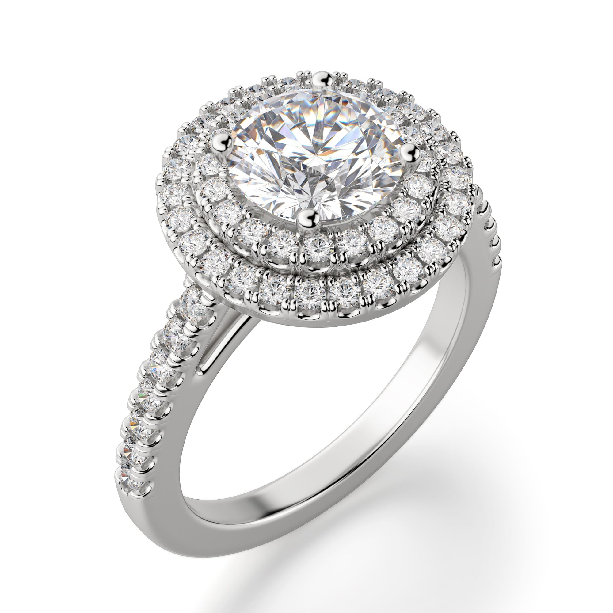 Brilliant Round Cut Double Halo Engagement Ring