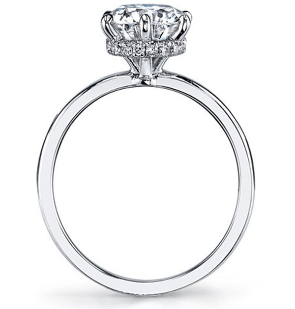 Round Cut Hidden Halo Moissanite Promise Ring