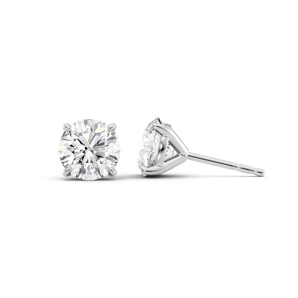 Round Brilliant Cut Moissanite Stud Earrings