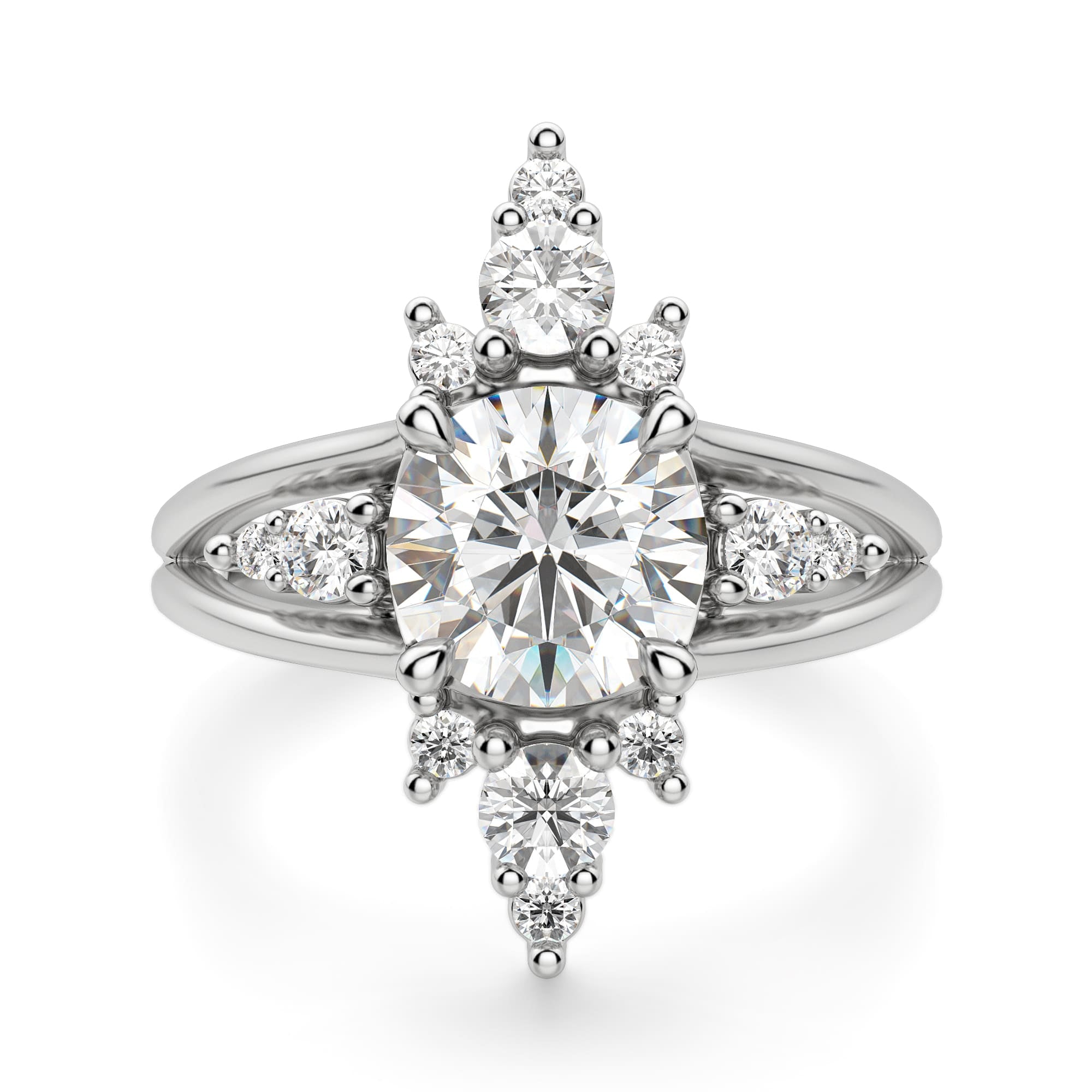 Round Brilliant Cut Vintage Moissanite Engagement Ring