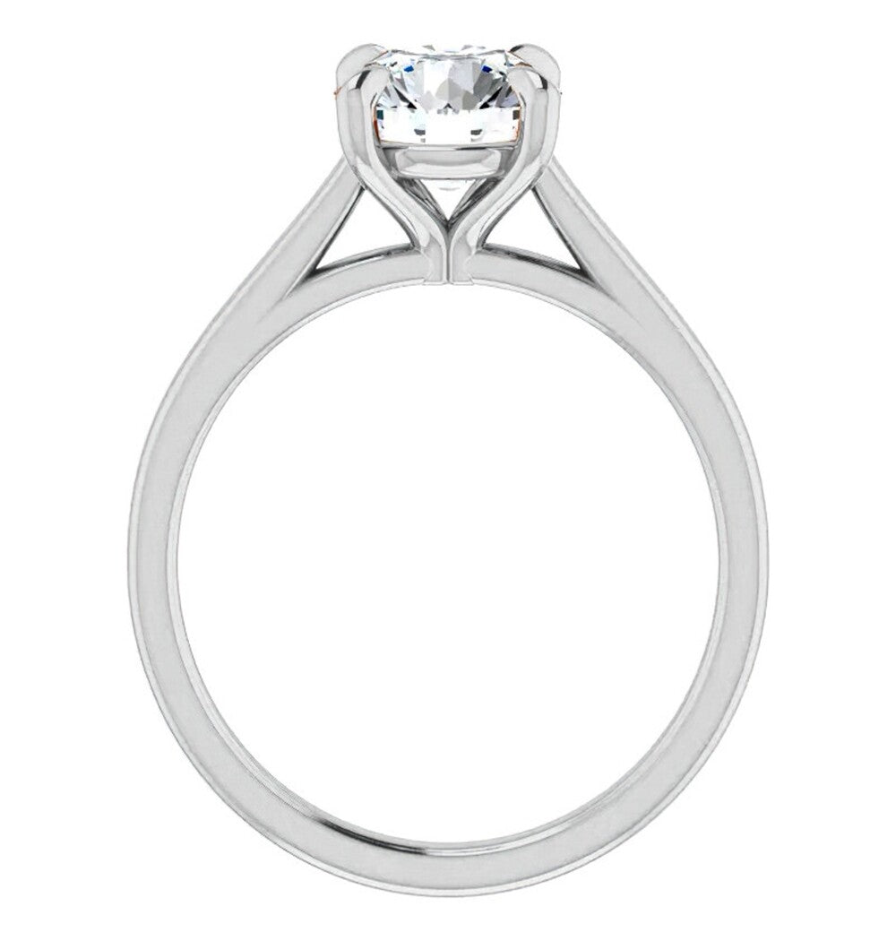 Oval Cut VVS1 Moissanite Claw Prong Solitaire Engagement Ring