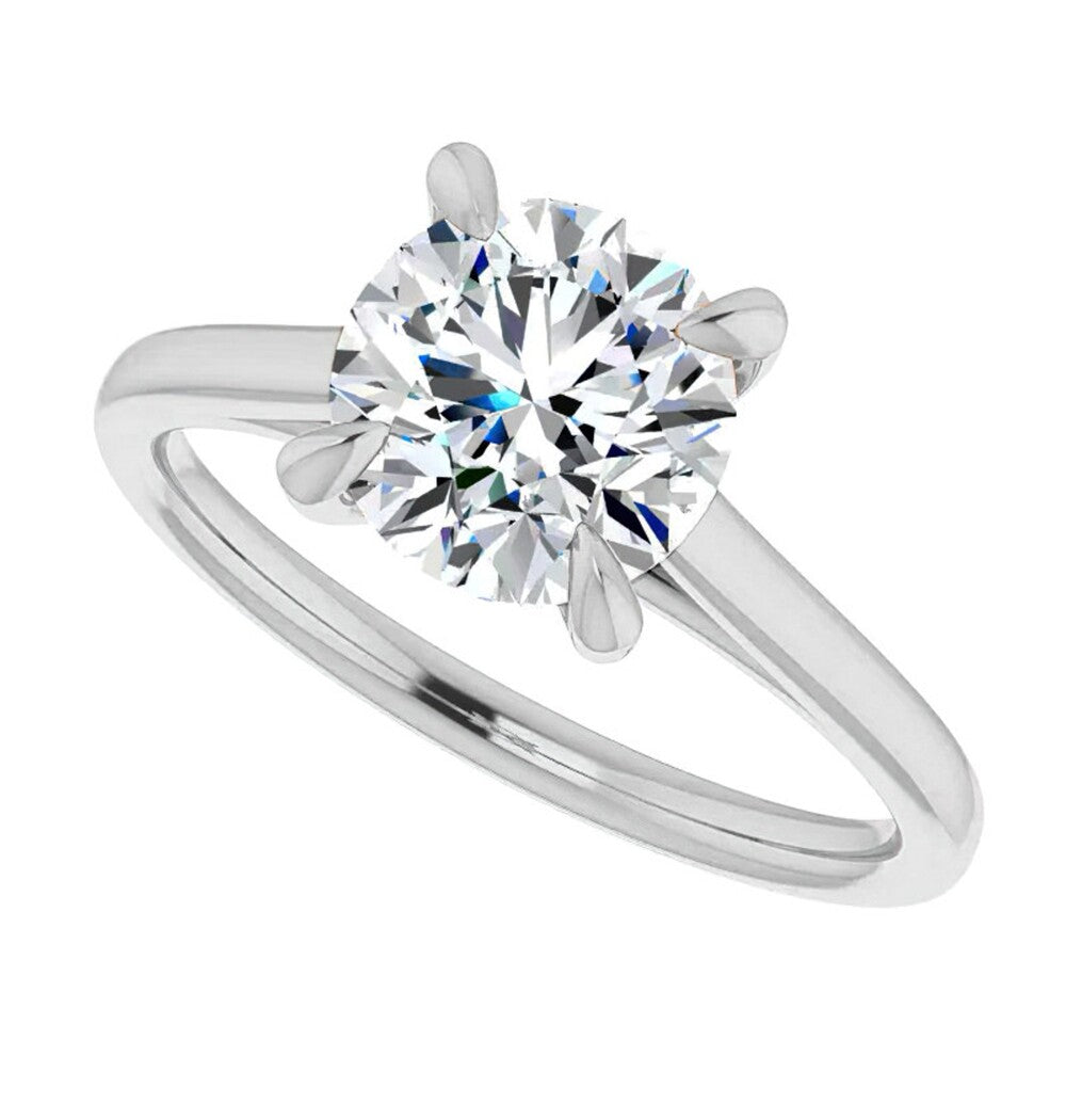 Oval Cut VVS1 Moissanite Claw Prong Solitaire Engagement Ring