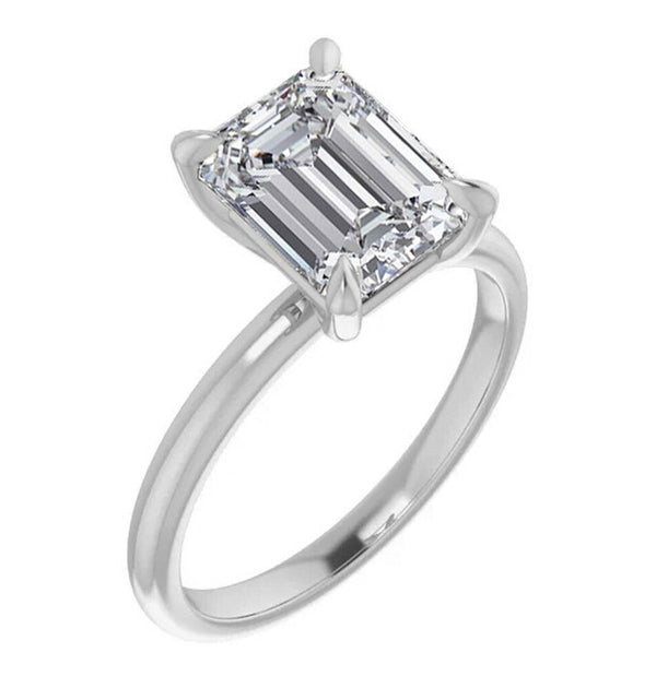 Emerald Cut VVS1 Moissanite Solitaire Ring