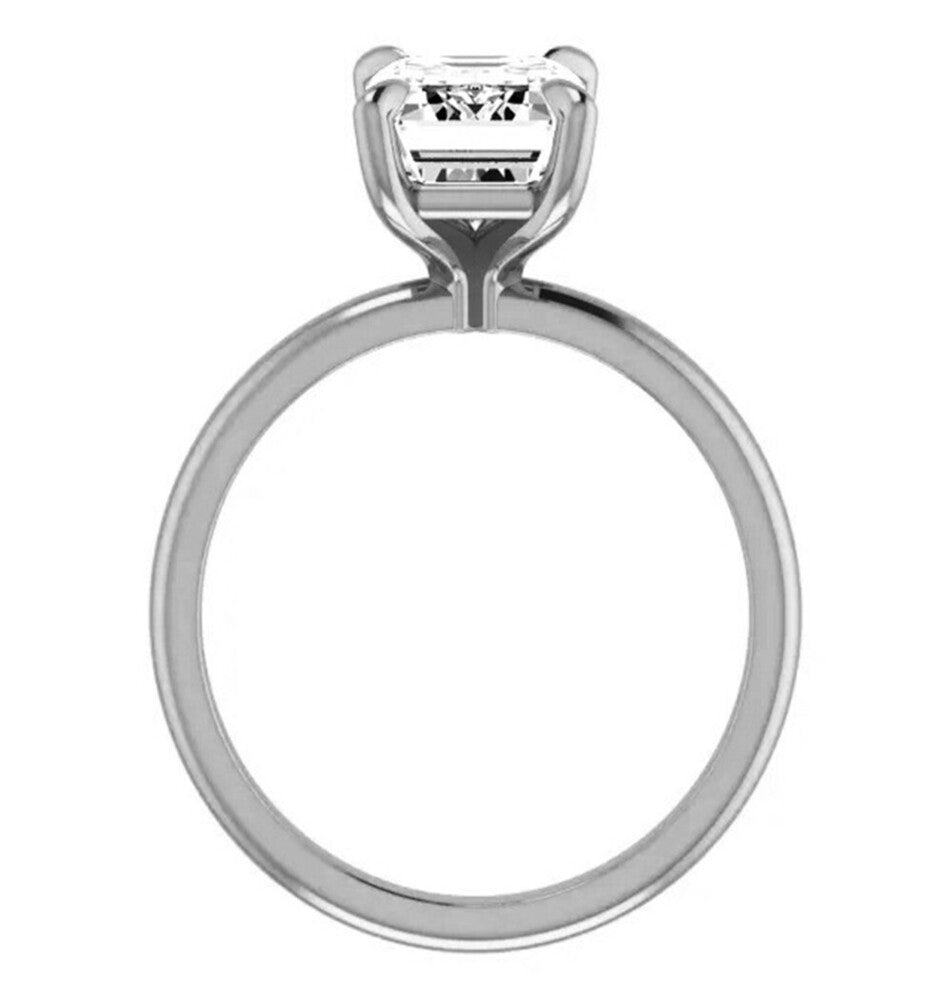 Emerald Cut VVS1 Moissanite Solitaire Ring