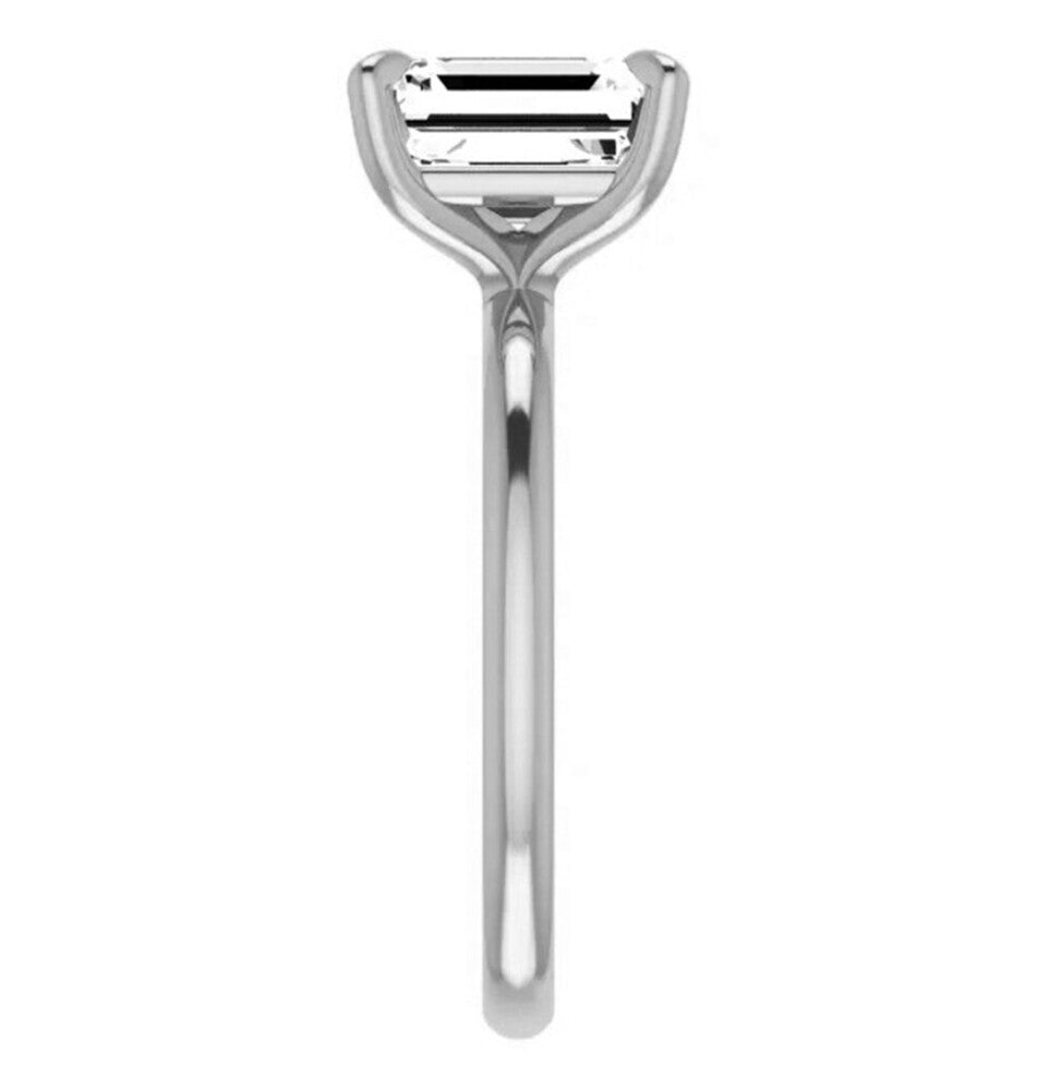 Emerald Cut VVS1 Moissanite Solitaire Ring