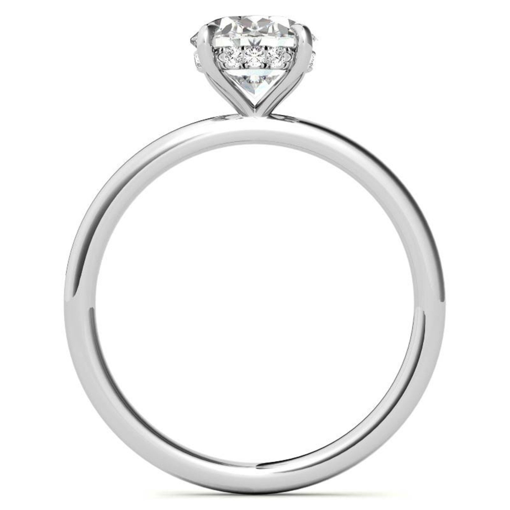 Oval Cut Moissanite Hidden Halo Ring