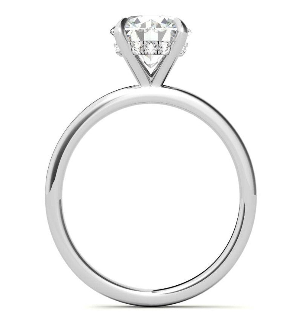 Round Cut Hidden Halo Moissanite Elegant Ring