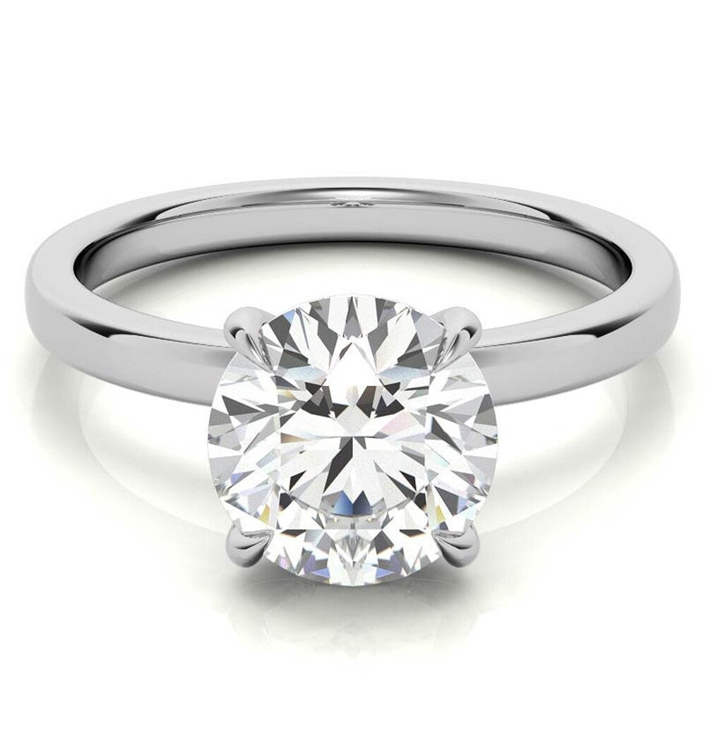 Round Cut Hidden Halo Moissanite Elegant Ring