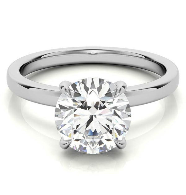 Round Cut Hidden Halo Moissanite Elegant Ring