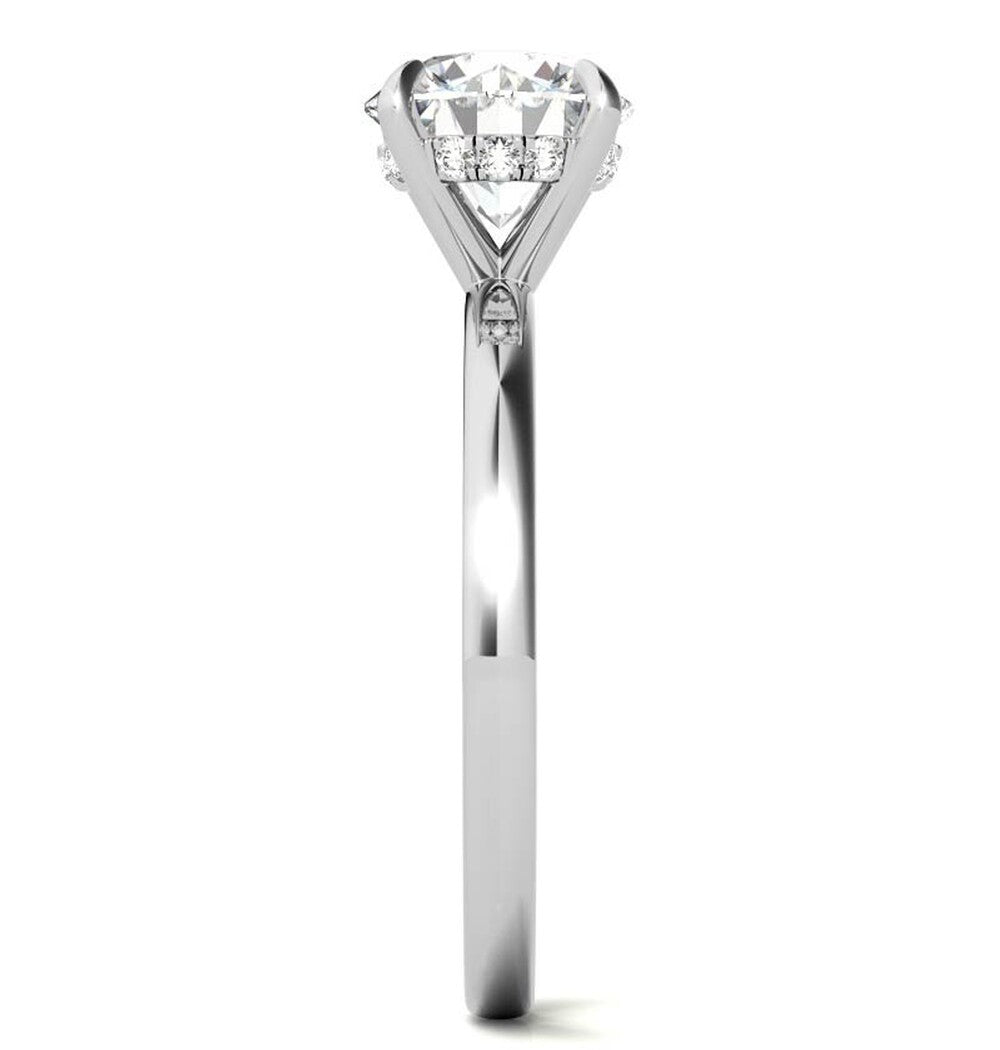 Round Cut Hidden Halo Moissanite Elegant Ring