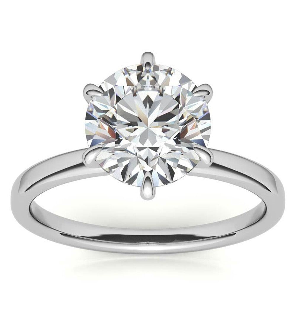 Round Cut Moissanite Hidden Halo Anniversary Ring
