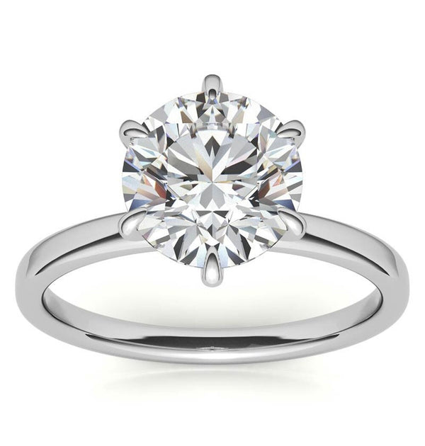 Round Cut Moissanite Hidden Halo Anniversary Ring