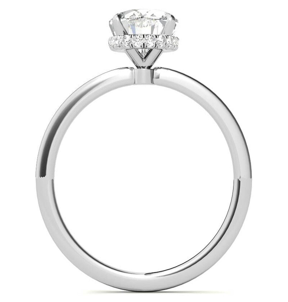 Oval Cut Hidden Halo Moissanite Engagement Ring
