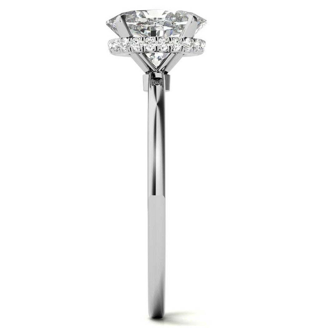 Oval Cut Hidden Halo Moissanite Engagement Ring