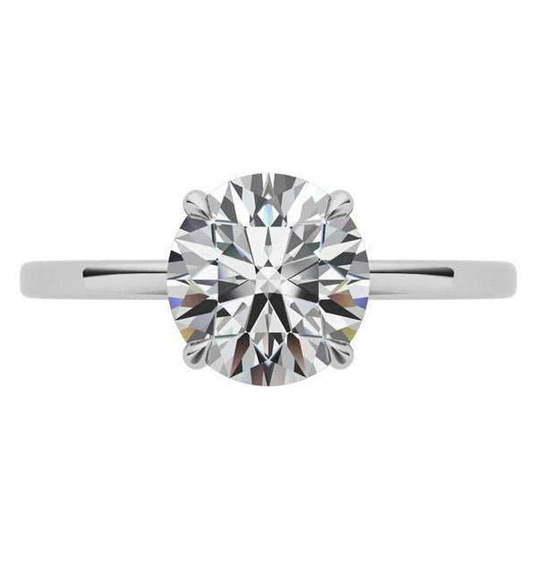 Round Cut VVS1 Moissanite Hidden Halo Engagement Ring
